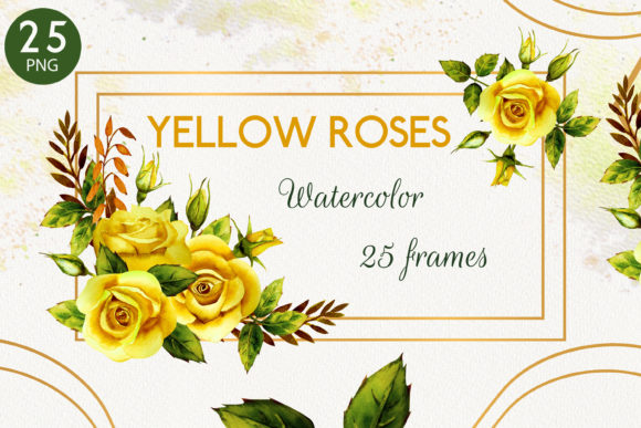 25 Geometric Gold Frames for Yellow Rose Designs