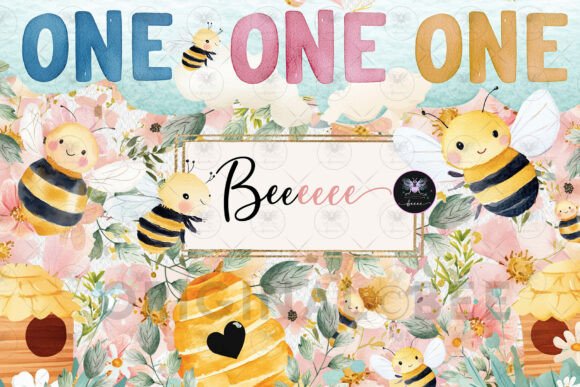 Bee Theme Clipart Set: Bright Watercolor Designs for Every Project