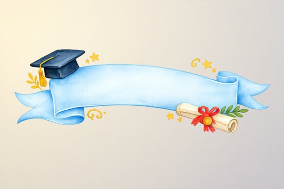 Celebrate with a Graduation Ribbon Banner PNG Clipart