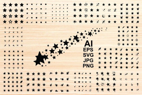 Collection of Stars Silhouette Vector: Dynamic Graphic Assets