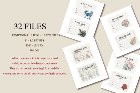 Elegant Printable Gift Cards Collection: Timeless Design for Modern Gifting