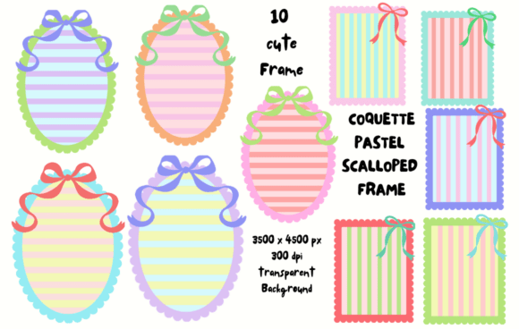 Elevate Your Brand with Coquette Pastel Scalloped Frames
