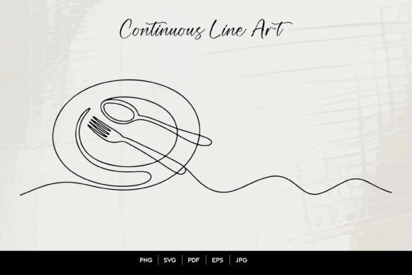 Elevate Your Projects with Minimal Dining Line Art SVG Design