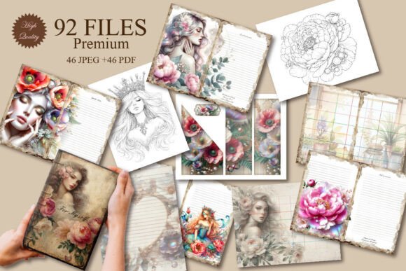 For Myself Journal & Coloring Pages: A Botanical Creative Sanctuary