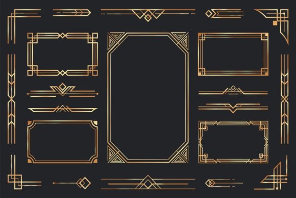 Golden Art Deco Ornaments: Elevating Your Design Projects