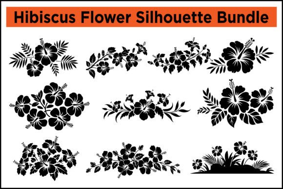 Hibiscus Flower Silhouette Bundle: Your Go-To for Tropical Flair