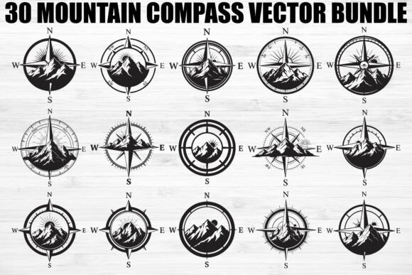 Mountain Compass Bundle: Adventure-Ready Vector Designs