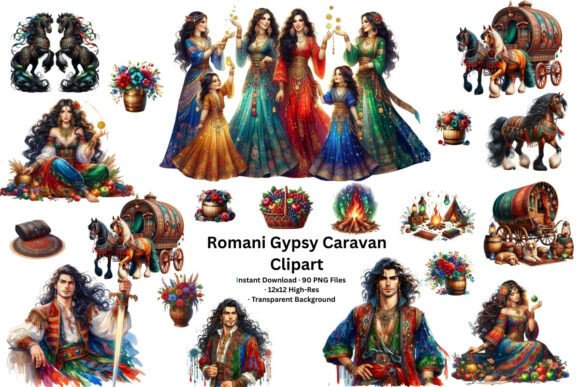 Romani Gypsy Caravan Clipart Boho PNG: A Designer's Guide