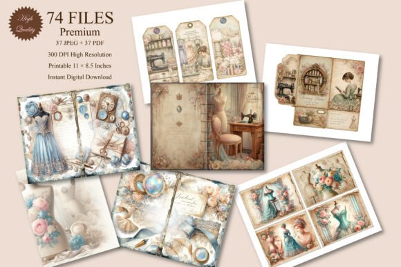 Royal Couture Atelier Journal Kit: Vintage Sewing Elegance