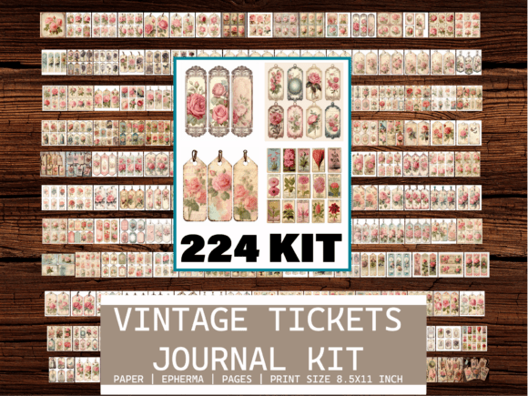 Tickets, Tags, Junk Journal Printable: A Vintage Ephemera Kit