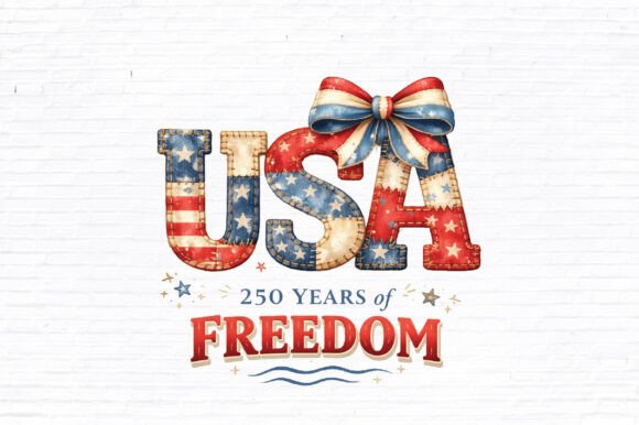 USA 250 Years of Freedom PNG Clipart: A Vintage Design Asset